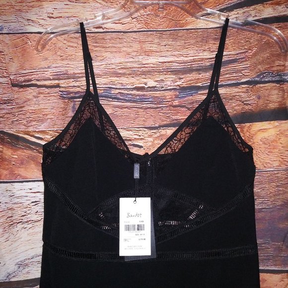 BARDOT 8 NWT Jayne Black Lace Insert Pencil Dress Rockabilly Pin-up - Picture 11 of 13